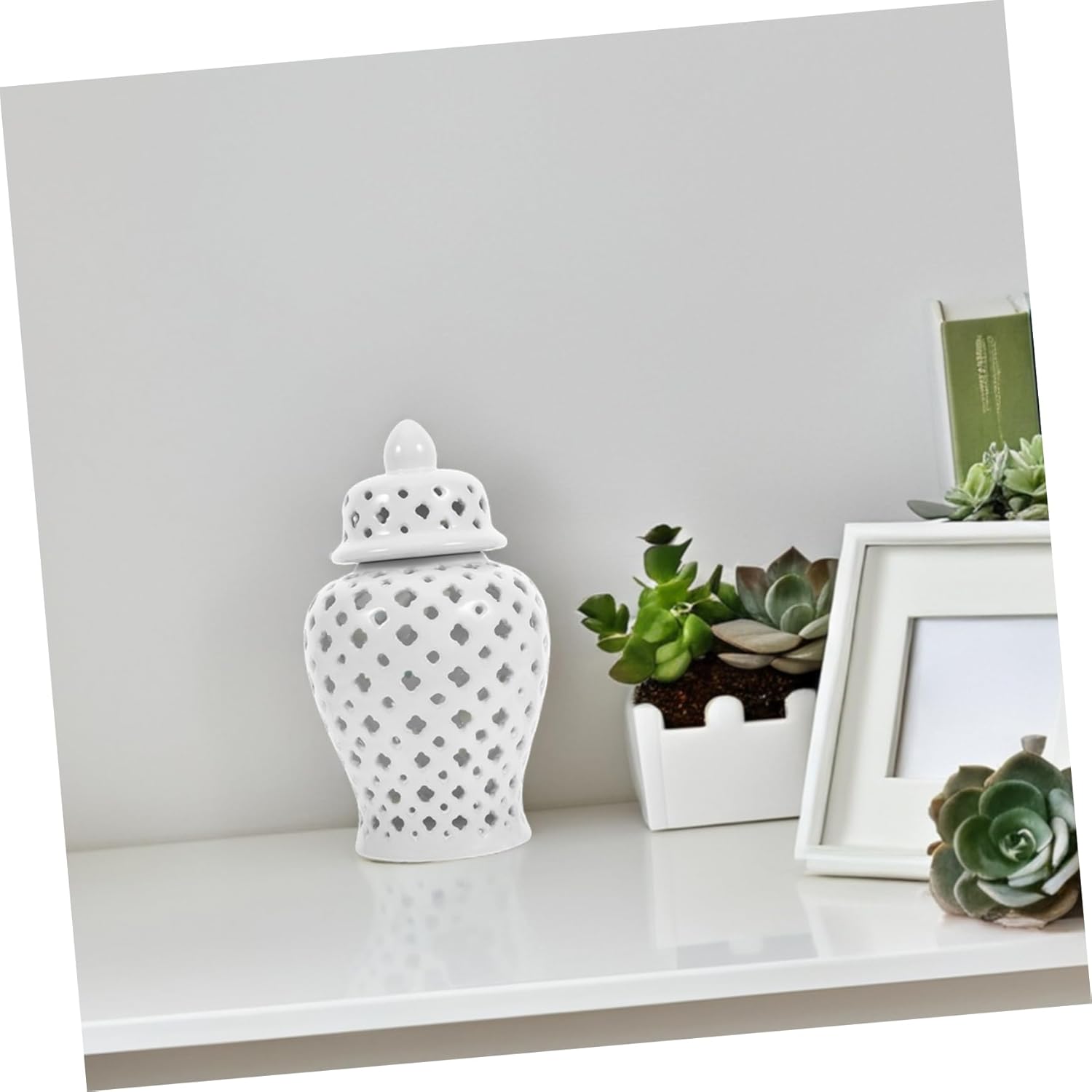 STOBOK Ceramic Hollow Out Flower Vase Decorative Jar for Home Storage Container for Plants Elegant Flower Holder for Weddings and Parties