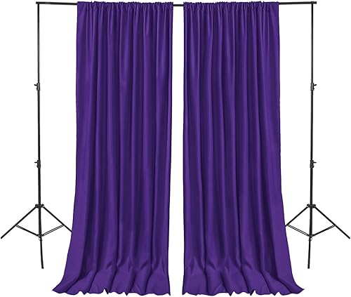 Hiasan Cortinas de fondo moradas para fiestas, cortinas de fondo de fotografía de poliéster para reuniones familiares, decoraciones de boda, 5 x 10