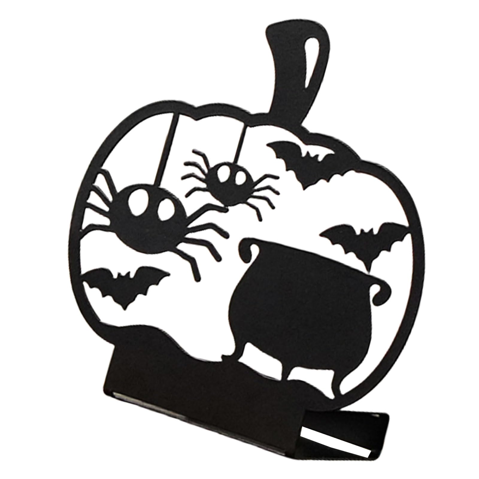 Yhplxyuus Halloween Holders Tealight Stand with Ghostly Bat Spiderweb Funny Black Metal Candlestick Party Decoration Iron Tealight Holders
