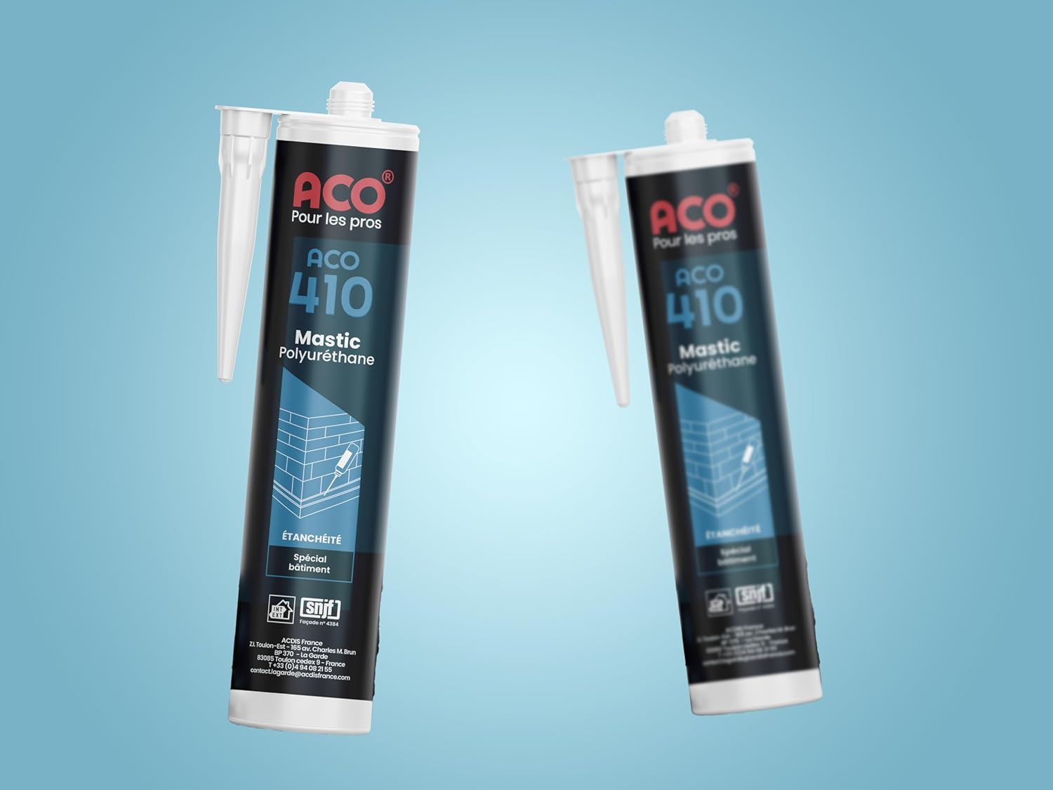 ACO C410-000300A ACO410 Polyurethane Sealant, Seals & Cracks, White, 300 ml