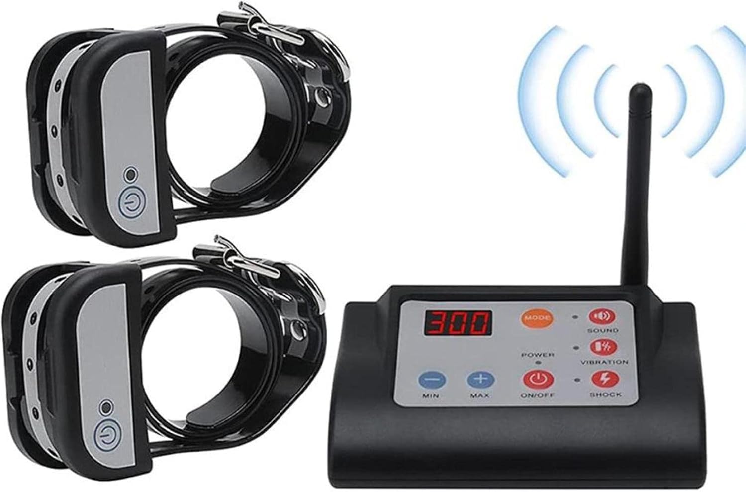 Clôture pour Chien sans Fil 2 en 1 avec Collier de Dressage Système de clôture électrique pour Animaux de Compagnie Rechargeable Convient pour l'intérieur et l'extérieur Convientpour2chiens