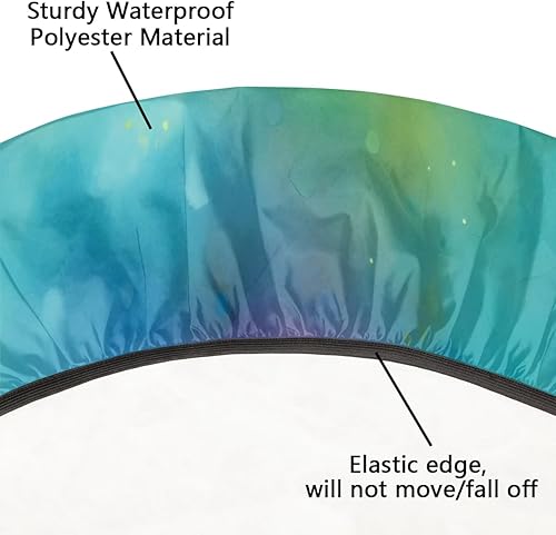 Vista 238 de Mantel redondo ajustable con borde elástico, mantel de hojas coloridas abstractas, impermeable, lavable, para mesas redondas, ideal para picnic