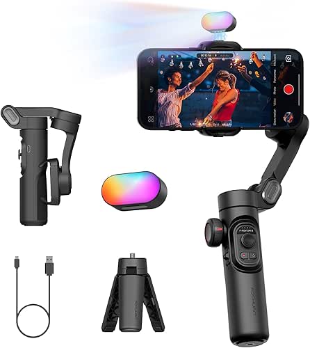 AOCHUAN 3-Axis Gimbal Stabilizer for iPhone Gimbal with RGB Magnetic