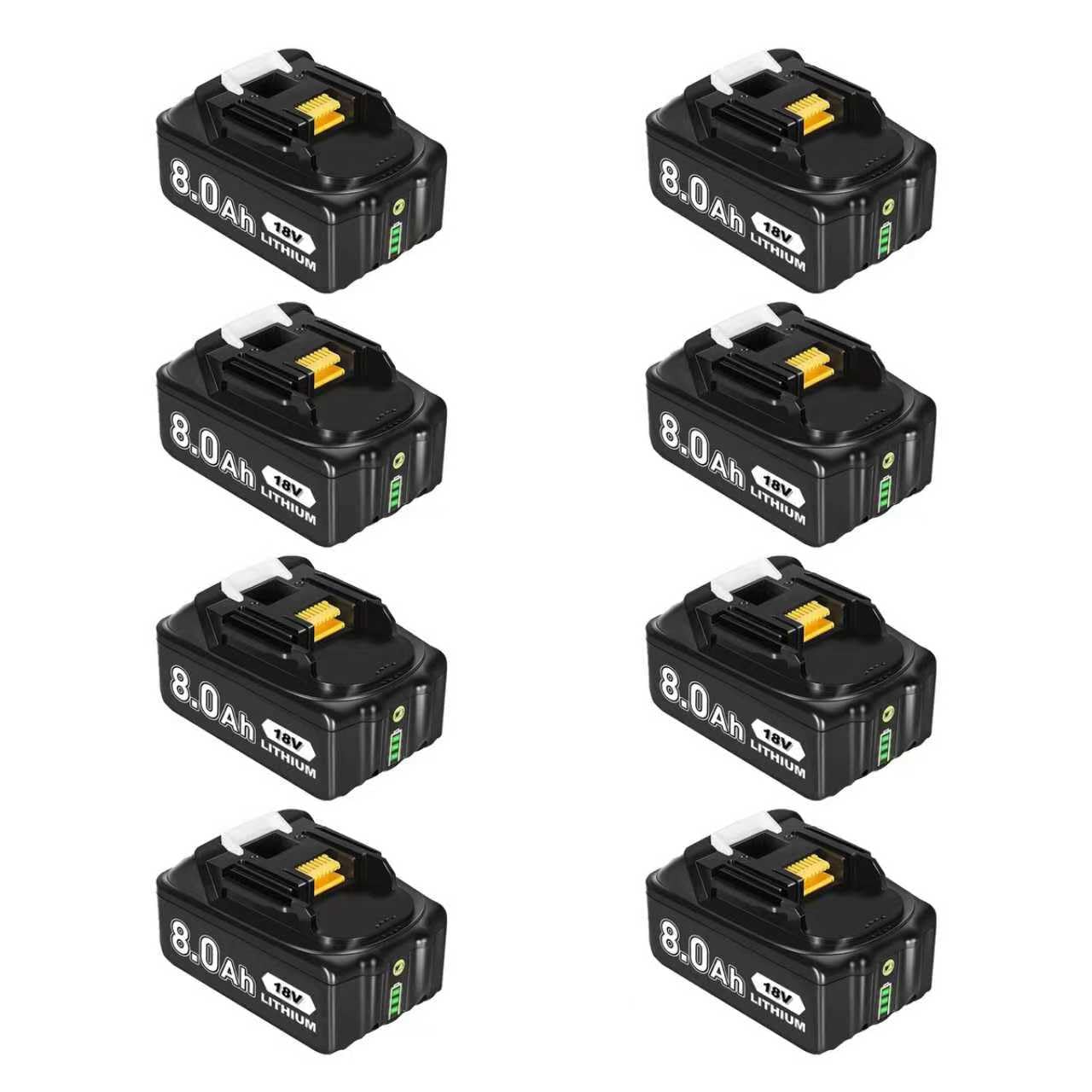 8 Count 8000mAh BL1860B 18V Replacement for Maki-ta 18V Battery Compatible with Maki-ta 18 Volt Lithium-ion Battery BL1815 BL1830 BL1845 BL1850 BL1840 BL1820 Cordless Power Tools (8)