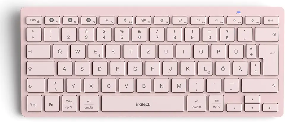Inateck Bluetooth Keyboard, Wireless Keyboard with 3 Bluetooth, Ultraslim QWERTZ, Enlarged Keycaps, for iPad Pro/Air/Mini/10.9/10.2/9.7/Windows/Android/iOS, Ergonomic Design, KB01003