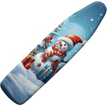 Chrisatmas Snowman and Bird Print Replacement Ironing Board Cover Full Size Scorch Resistant Cute Home Decoration Table Top Ironing Board Cover