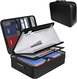 Caja De Documentos Ignífuga,36x28x11cm Organizador De Carpetas,Organizador De Carpetas Ignífugo Resistente Agua Con Cerradura,Para Guardar Documentos De Trabajo Importantes,Certificados,Facturas,Etc.