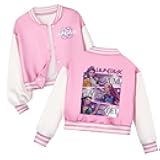 HUEAHDOU Girls Jacket Sweatshirts Fashion Cute Cartoon Graphic Long Sleeve Zipper Jacket