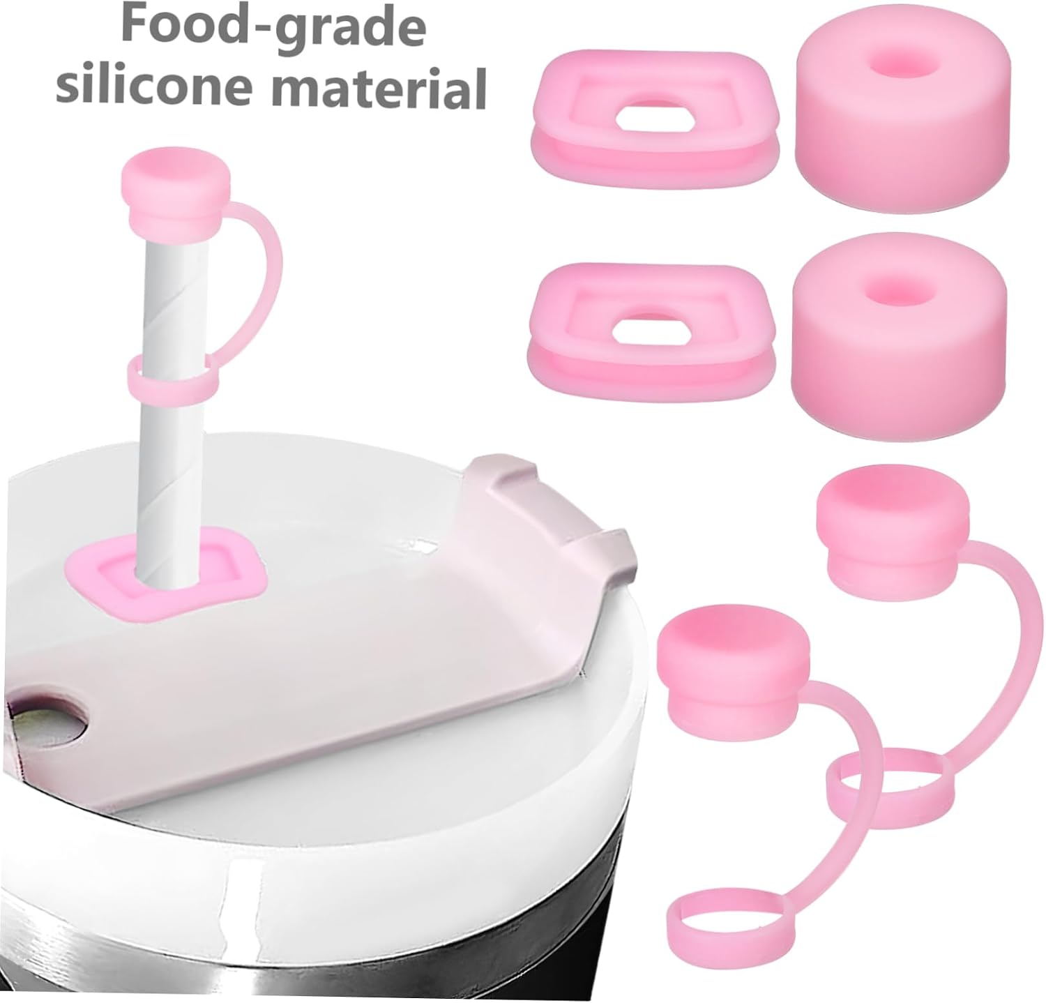 Alipis 12pcs Straw Covers Cap Cup Straw Topper Spill Stopper for Tumbler Sippy Cup Travel Mug Accessories