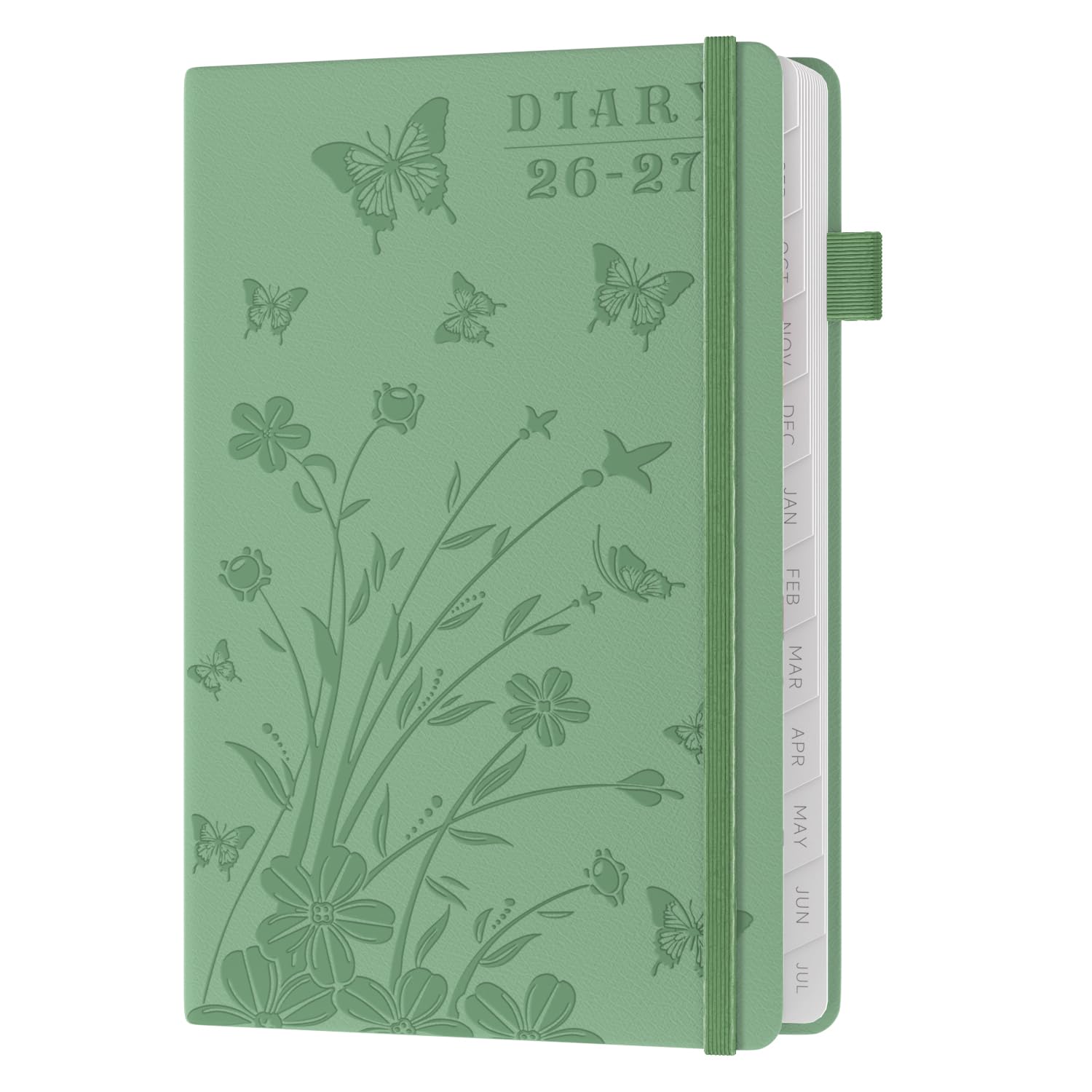 Academic Diary 2026-2027 Week to View A5, August 2026 - July 2027, 26/27 Weekly & Monthly Planner with UK Holidays, Elastic Closure, Pen Loop, Grey Monthly Tabs, Inner Pocket