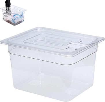 حاوية Sous Vide مع غطاء 12 كوارت Sous Vide طباخ طباخ طقم ملحقات حاوية الطبخ لـ Anova ومعظم طناجر Sous Vide، لجميع طناجر الغمر تقريبًا