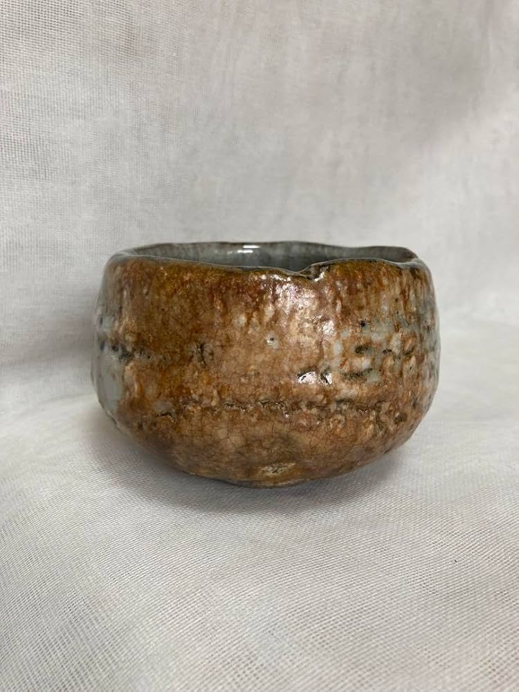 クレヨン7色専用木戸貞昭／赤志野茶碗／茶XXX 抹茶茶碗／穴窯はふり志野貞作／抹茶42