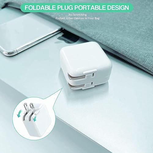 Miniatura 5 de Cargador para iPad, certificado MFi Cable de carga para iPad de 10 pies, cargador de iPad de 12 W, bloque de carga rápida, enchufe de viaje portátil