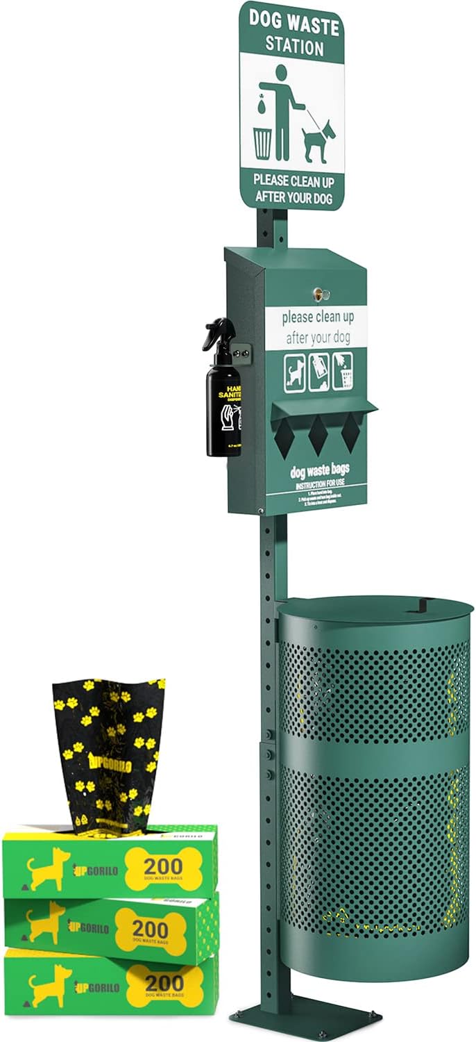 Pet Waste Station Includes 600 Roll Bags & 50 Can Liners