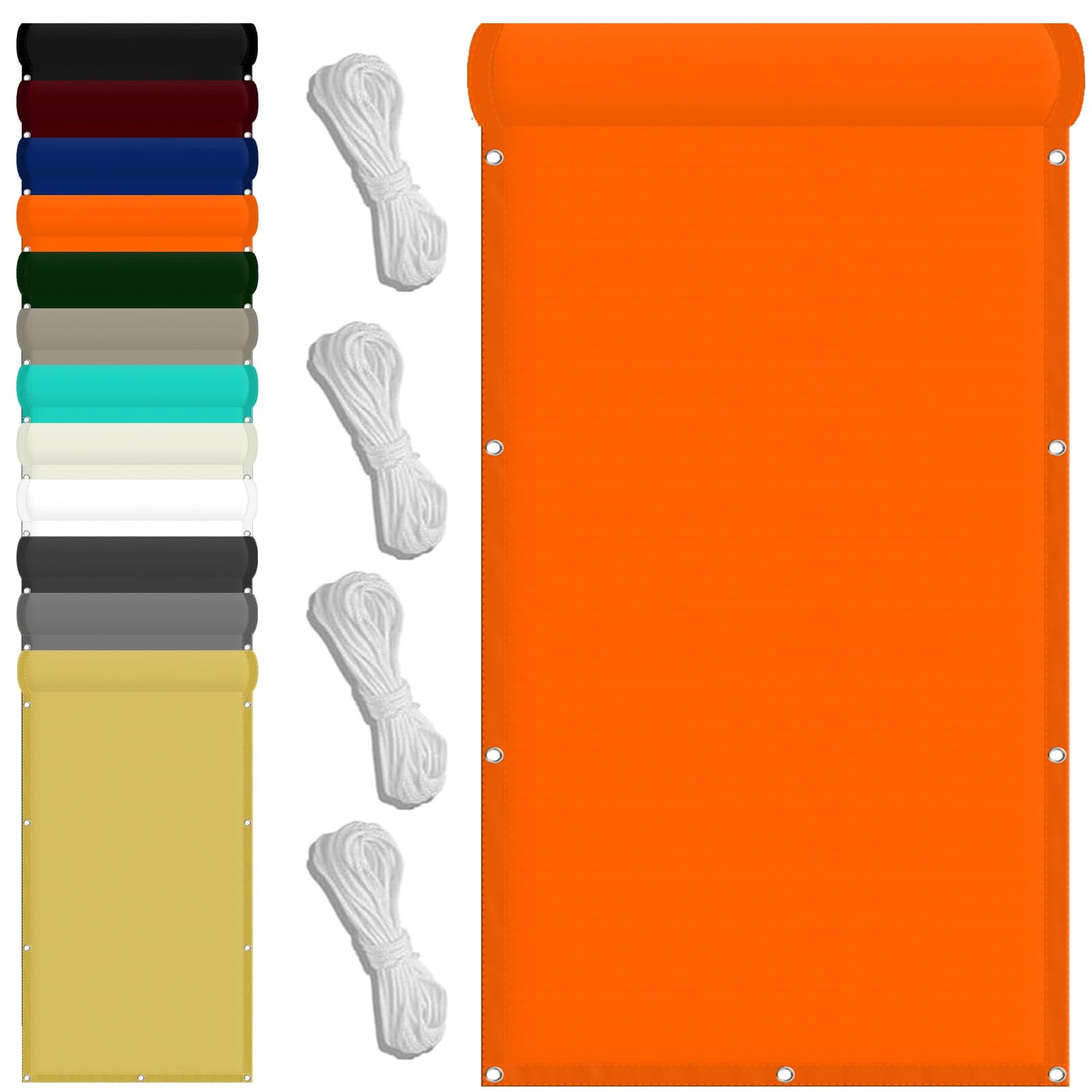 Gazebo Replacement Cover 40 x 100 cm(16 x 39inch) Waterproof Sun Canopy 98% UV Block with Free Rope & Fixing Kit Garden Patio Party Sun Shades, Orange
