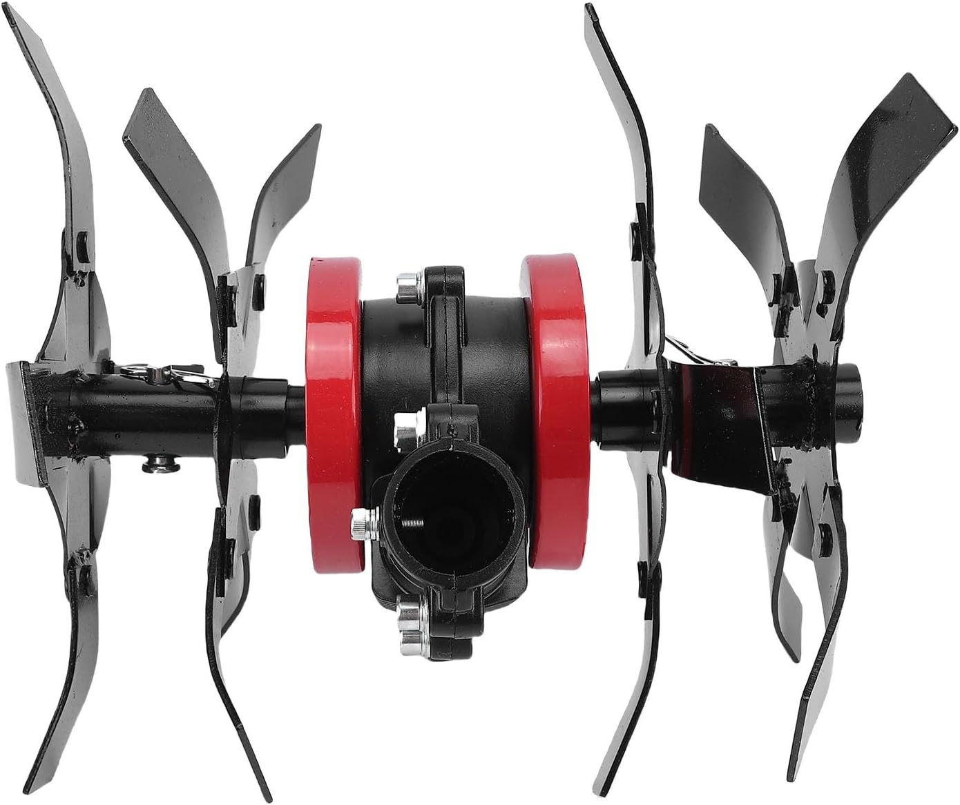 Rengue Mower Loosening Weeding Wheel 2 in 1 Tool Alloy Wheel Attachment with 7 Tooth Design for Lawn Mower Soil Aeration and Removal