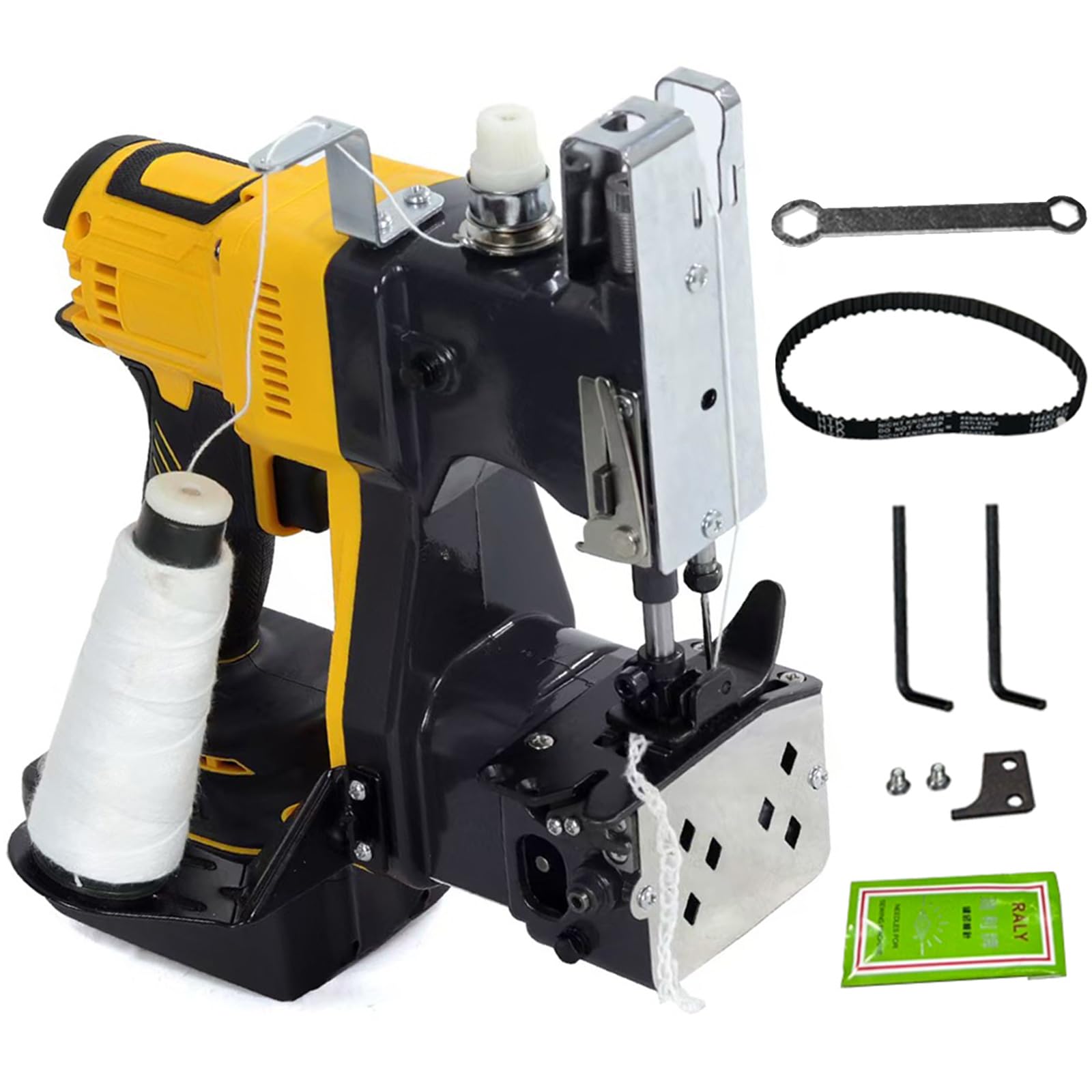 Coupe automatique du fil sur machine à coudre les sacs 21V portative