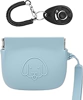 Vista 17 de WALLFID Bolsa de silicona para golosinas para perros, cierre automático, con clicker de entrenamiento para mascotas, bolsa de paseo para perros