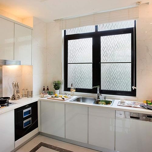 Miniatura 4 de LYCSIX66 Película de privacidad para ventana, sin pegamento, extraíble, estática, decorativa, esmerilada, 35.4 x 78.7 pulgadas