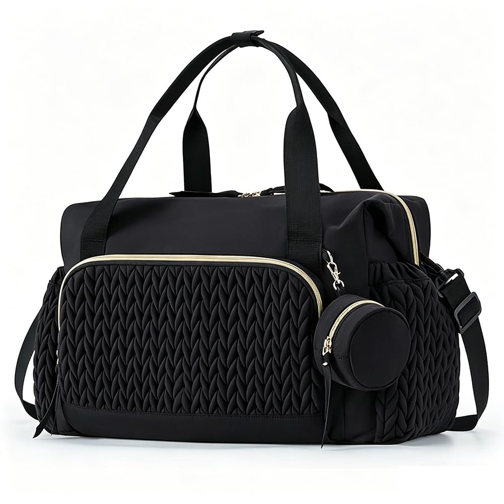 FARYODI Borsa fasciatoio multifunzione per mamme, grande borsa per pannolini con tracolla regolabile, scomparto separato per ciuccio, per viaggi, spiaggia