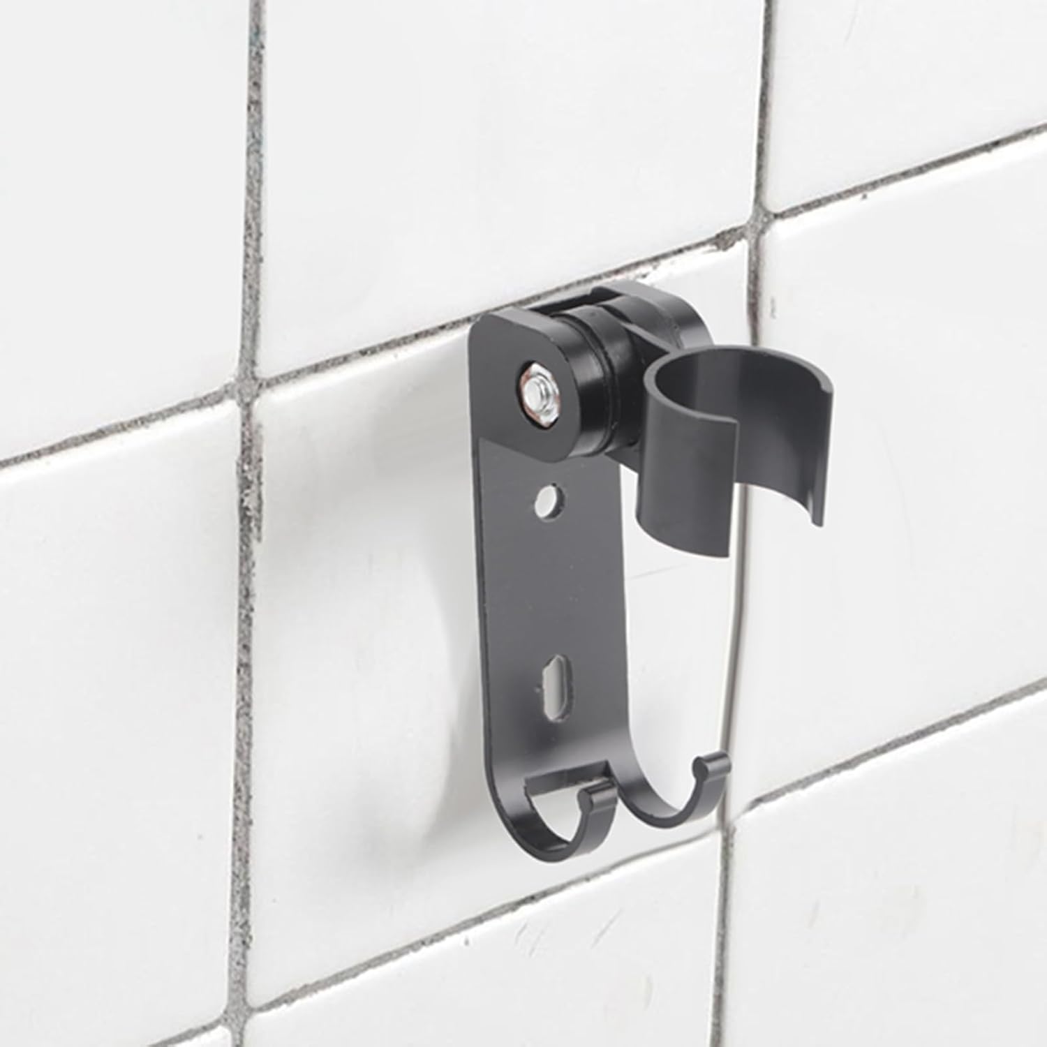 Yctze Wall Mounted Adjustable Space Aluminum Shower Holder Bracket for Bathroom, Black, Suitable for Handheld Shower Heads