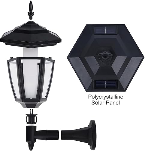 Miniatura 7 de Dynaming Paquete de 4 faroles de pared con llama solar para exteriores, luces LED de llama parpadeante, luces LED de llama parpadeante, luces