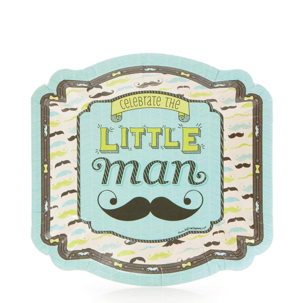 Big Dot of Happiness Dashing Little Man Mustache Party - Baby Shower or Birthday Party Dessert Plate (16 count)