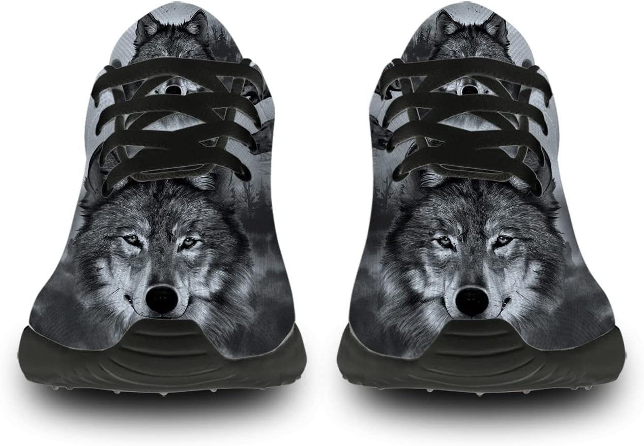 Wolf Design Shoes Mens Womens Running Sneakers Comfortable Casual Tennis Walking Shoes Gifts for Friends