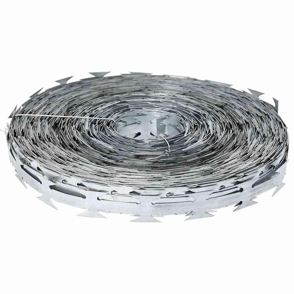 vidaXL BTO-22 NATO Razor Fence, Concertina Wire for Outdoor Garden Yard Farm, High Security Weather Resistant, Galvanized Steel 328.1''