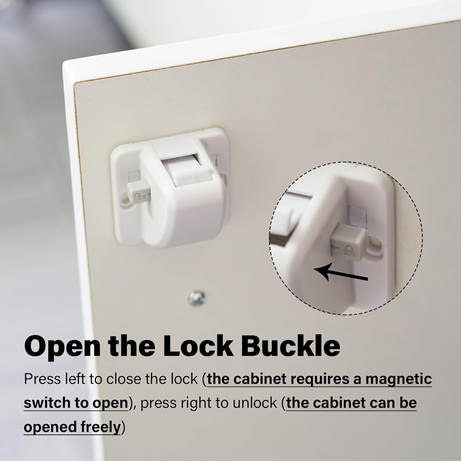 24 Pack Magnetic Cabinet Locks Baby Proofing - Child Safety Cabinet Latch Locks with Adhesive, No Drill or Tools Installation, for Cabinets Drawers Doors