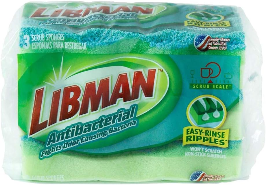 Libman 3 Count Sponge Pack, 4-1/2 by 3 by Libman