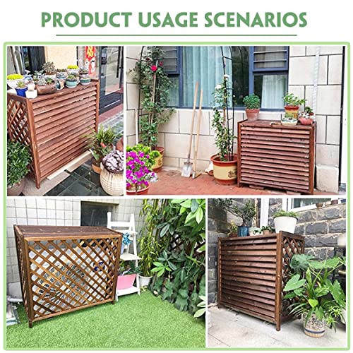 Étagère pour clim et housse de climatiseur en bois de balcon