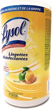 Lysol Disinfectant Wipes, Multi-Surface Antibacterial Cleaning Wipes, for Disinfecting and Cleaning, Lemon and Lime Blossom, 80 Count Pack of 1