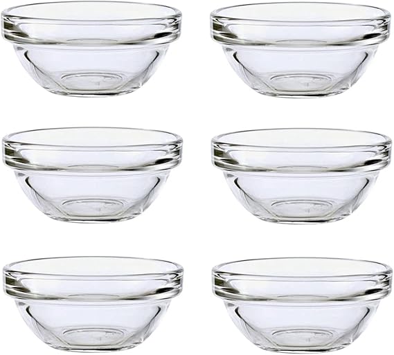 Luminarc Set Of 12 Stackable Glass Bowls 6cm Ideal for Dips Sauce