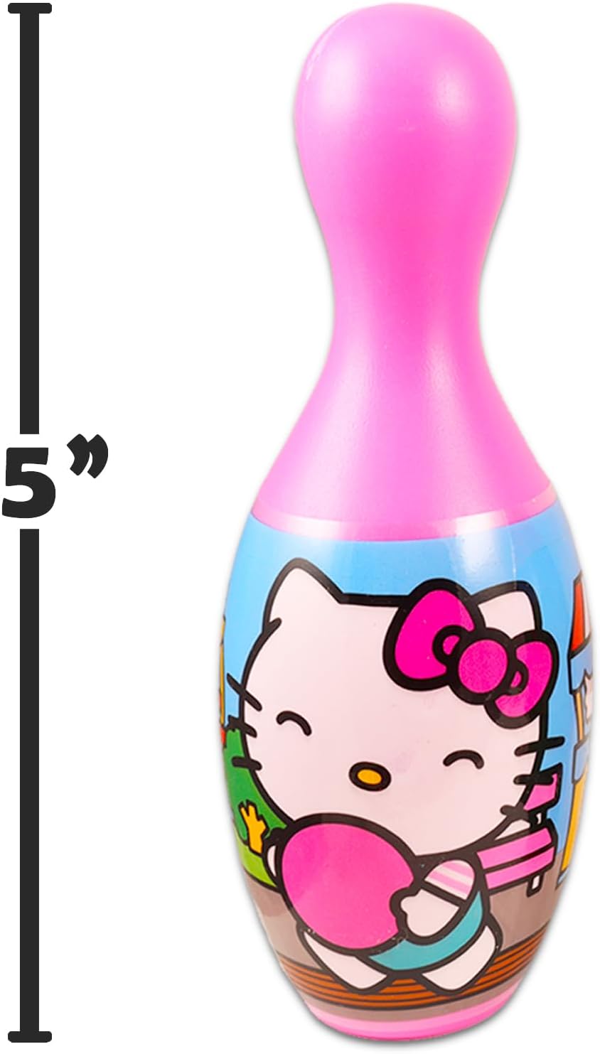 Hello Kitty Bowling Games Activities Bundle for Toddlers, Kids - 4 Pc Hello Kitty Bowling Set with Stickers, Tattoos, and More | Hello Kitty Playset