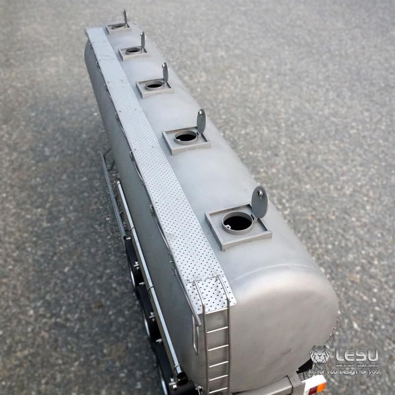 LESU RC Tractor Truck Trailer Metal 40Foot Oil Tank Gas-Tanker Semi Trailer Assembled 1/14 Truck Model
