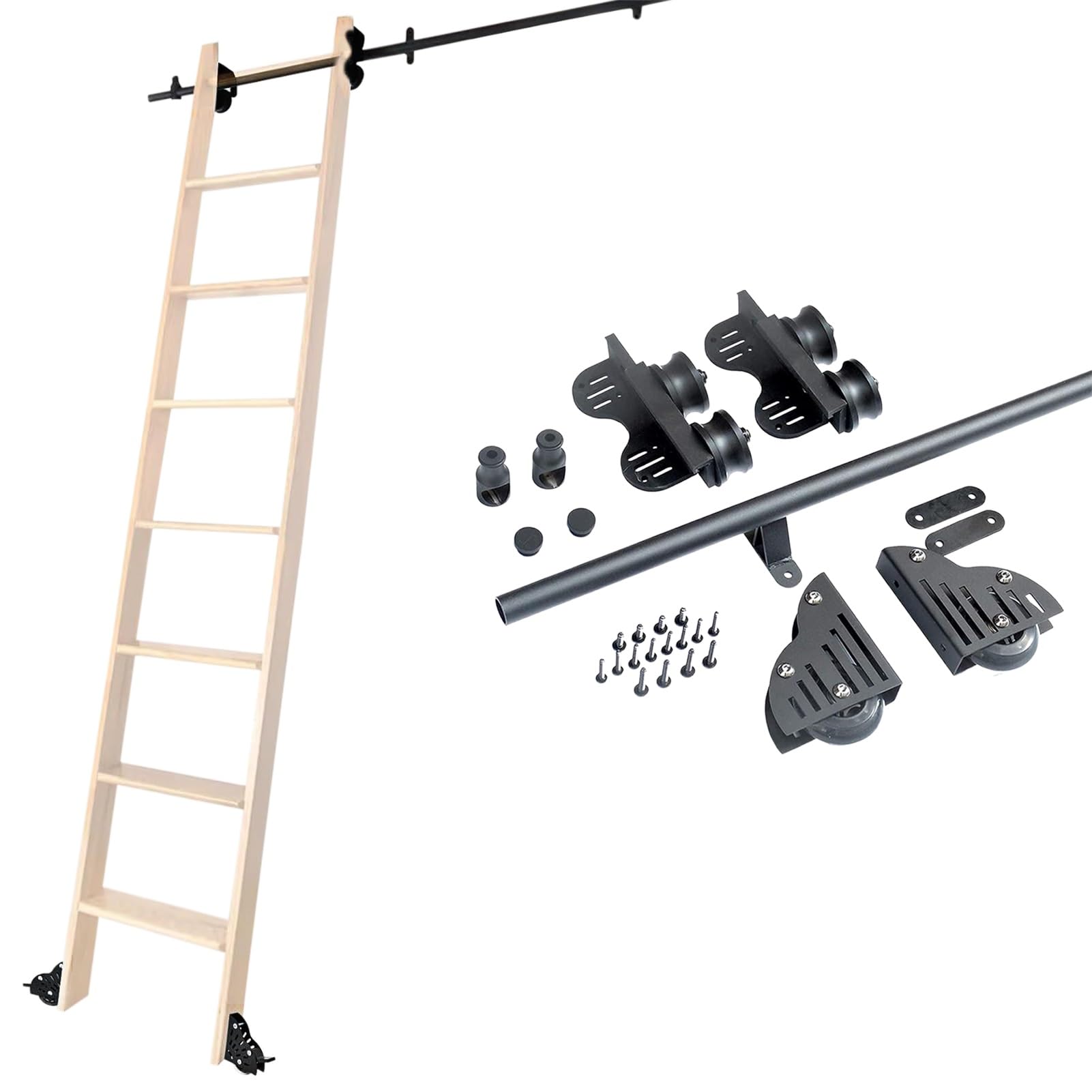 Kit quincaillerie échelle coulissante avec rail mobile fluide et extension intégrée