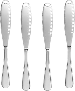 Butter Spreader, Stainless Steel Butter Spreader, 3 in 1 Kitchen Knife Gadgets Curler Slicer Spreader with Serrated Edge for Cutting and Spreading Butter Cheese Jam