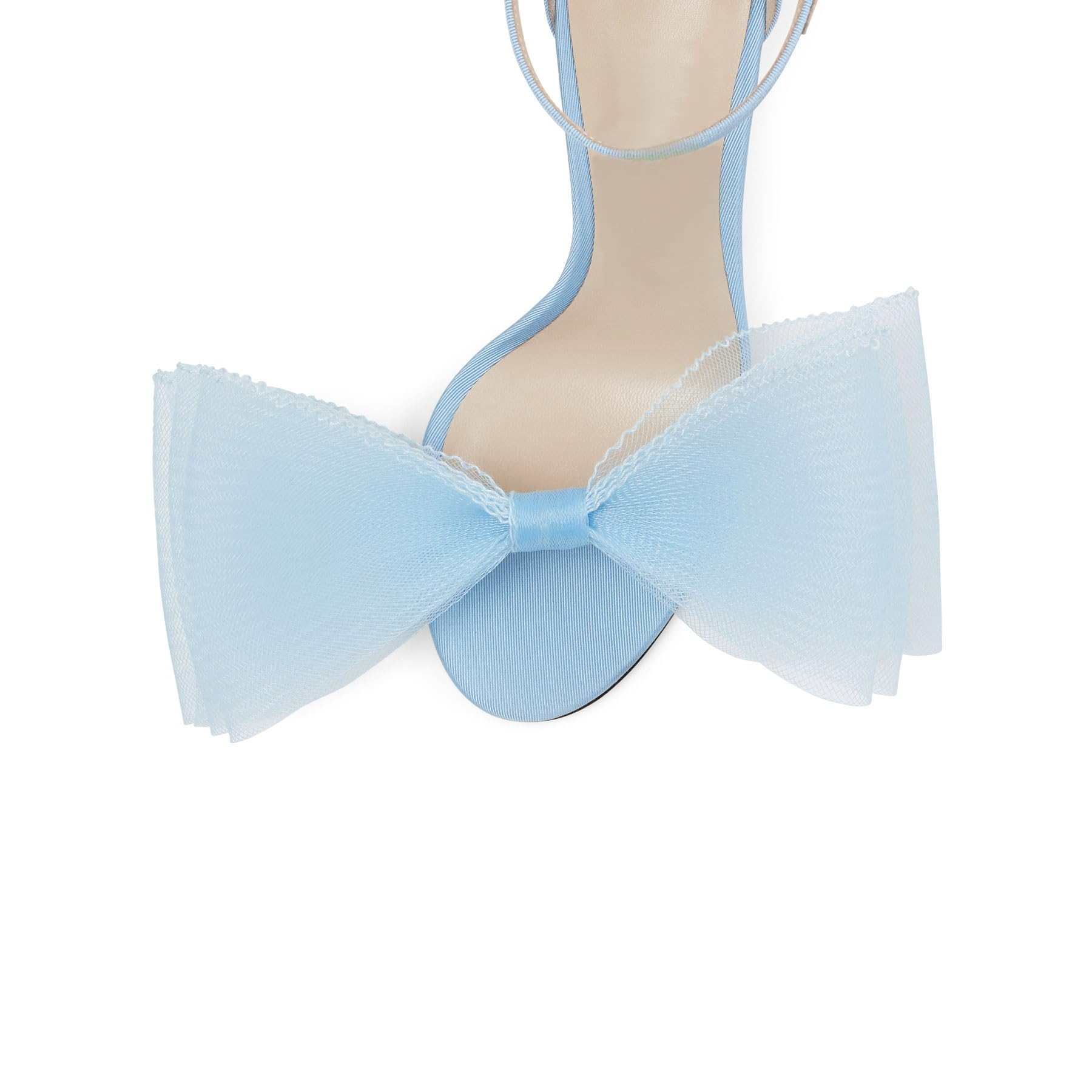 D'Orsay Damen Pumps mit Knöchelriemen, grober Ferse, spitz, offene Seite