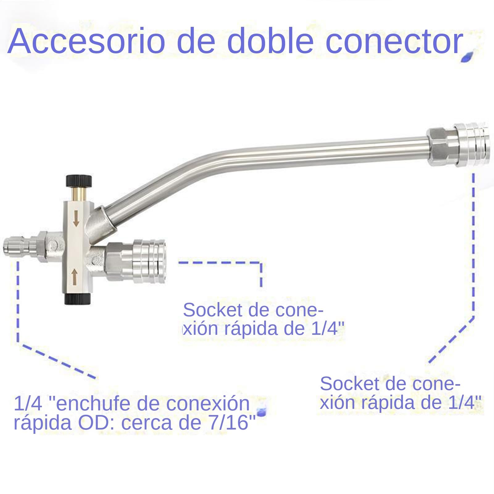 Lanza De Espuma Para Hidrolimpiadora Boquillas Para Lavadora | Accesorio De Limpieza Con Conexión Doble Cabeza Para En Casa Jardín Y Automóvil