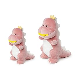 Adorlynetty Big Dinosaur Plush Toy,15.7 Dino Stuffed Animal Stuffed Dinosaurs Cute Dino Plush Dino Stuffed Animals Soft Dinosaur Plushie for Boys Girls Kids Baby Pink