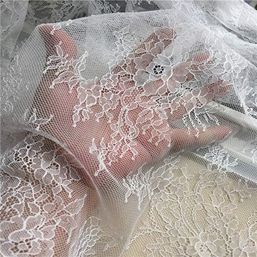 Miniatura 7 de 3 M de encaje de pestañas largas para boda, tela de encaje tradicional, color blanco, rojo y violeta