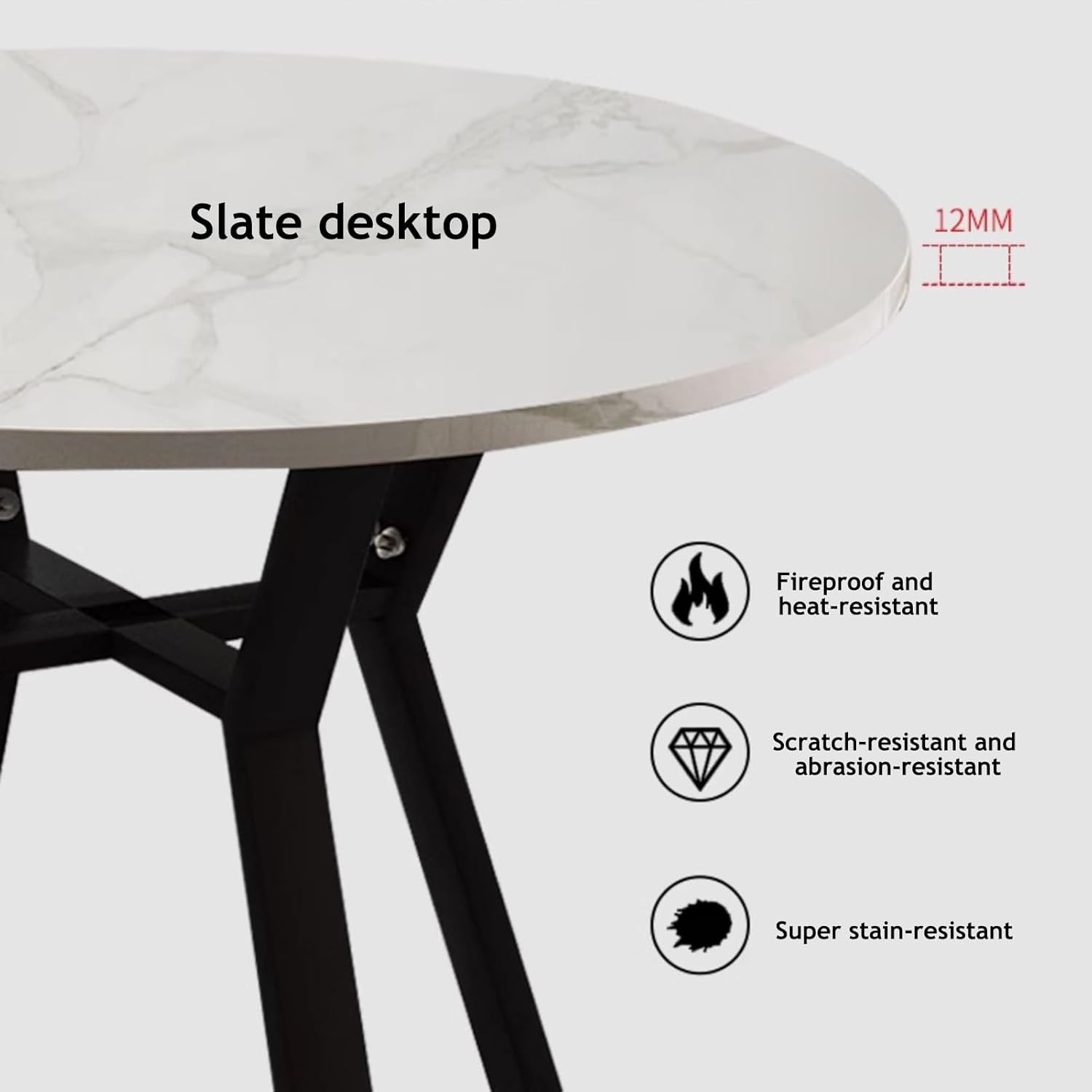 Office Reception Room Club Table and Chair Set, Negotiation Table and Chair Set, Round Dining Table a Chairs Set 4, Small Conference Room Tables, for Family Apartment (Grey)