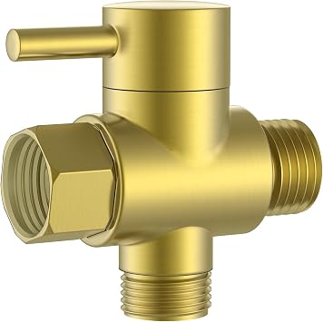 Brass Shower Arm Diverter Valve G1/2 Brushed Gold