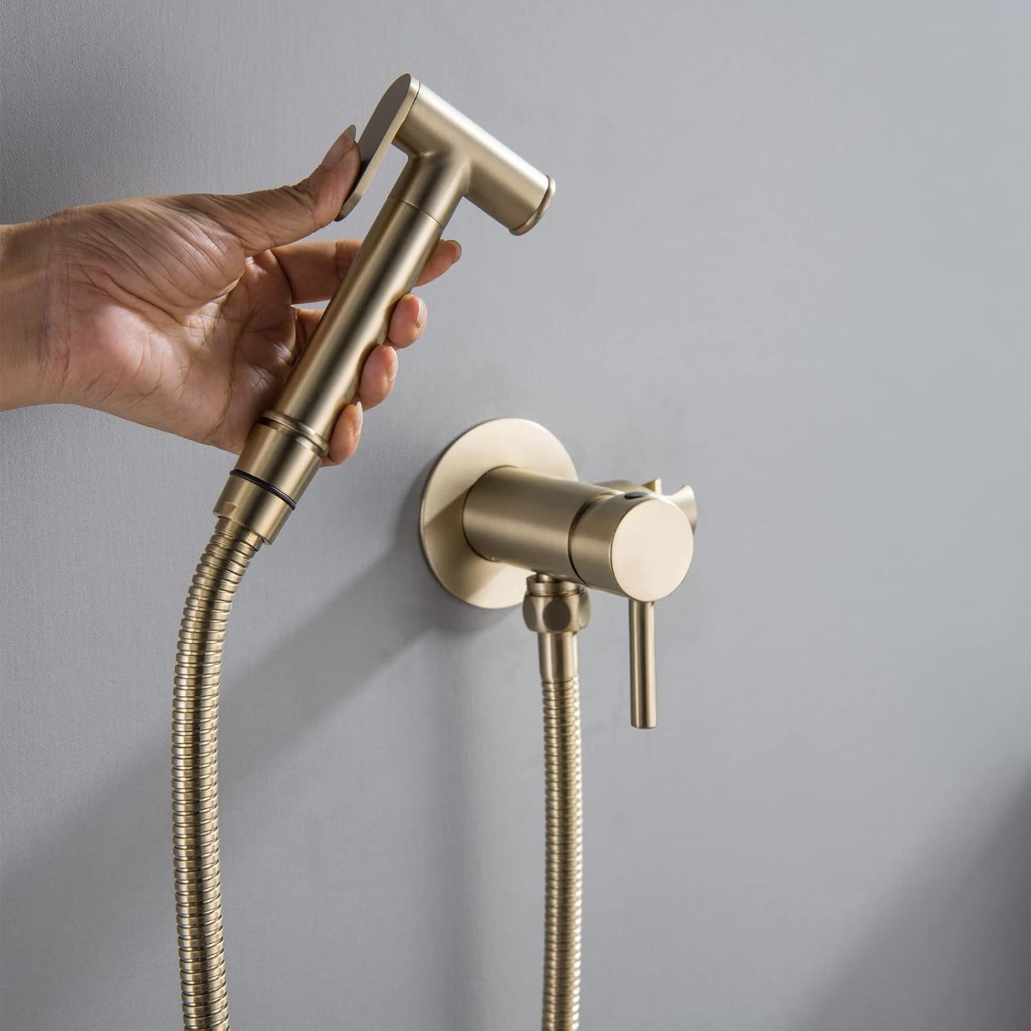 Handheld Bidet Sprayer for Toilet, Brass Bathroom Concealed Bidet Sprayer, Portable Bidet for Toilet,Toilet Sprayer,Brushed Gold-Brushed Gold