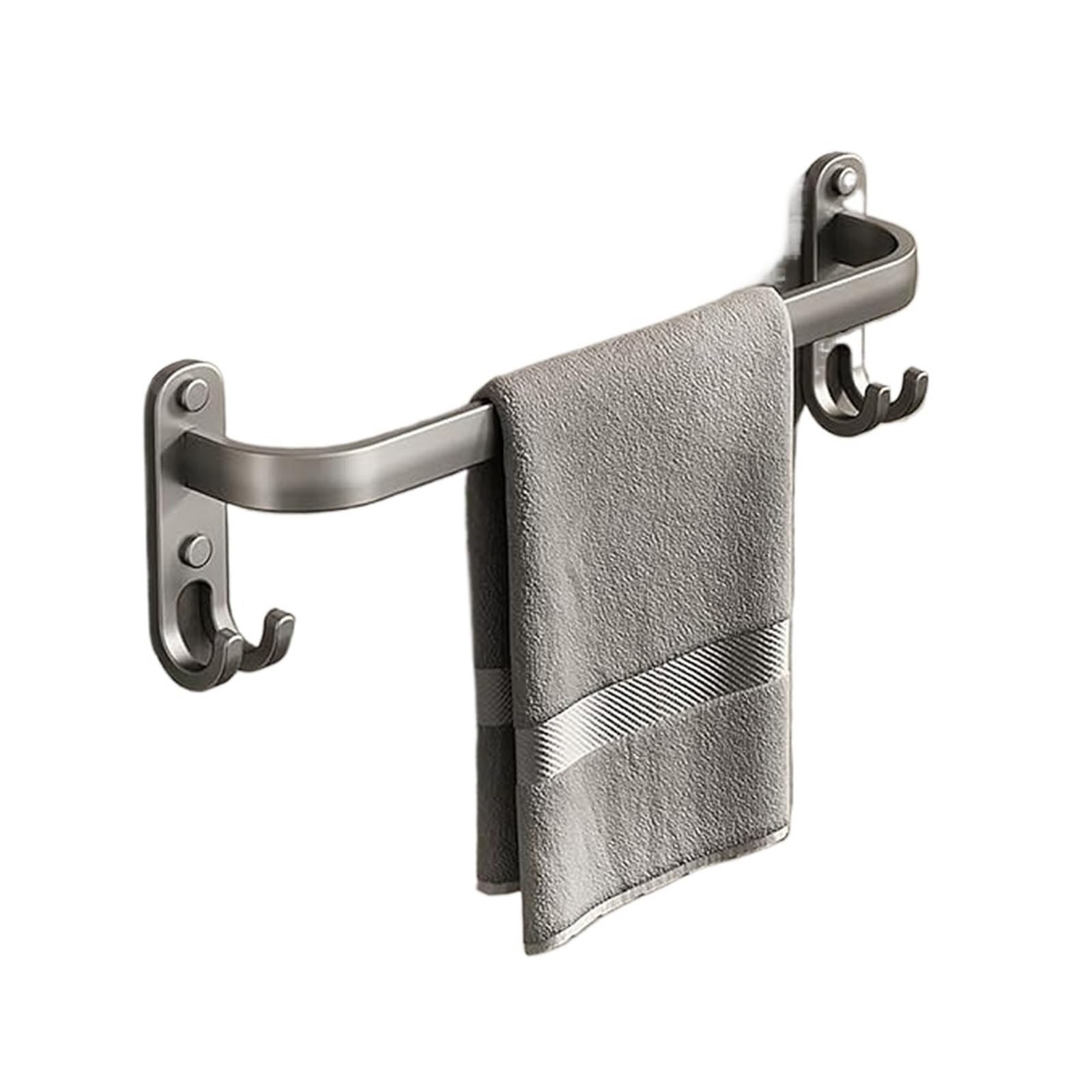 Bath Towel Bars Racks For Bathroom Lavatory Wall Mount, Hanger Space Aluminum Holder Rail for Bathroom(Gray Single Pole,11.81inch)