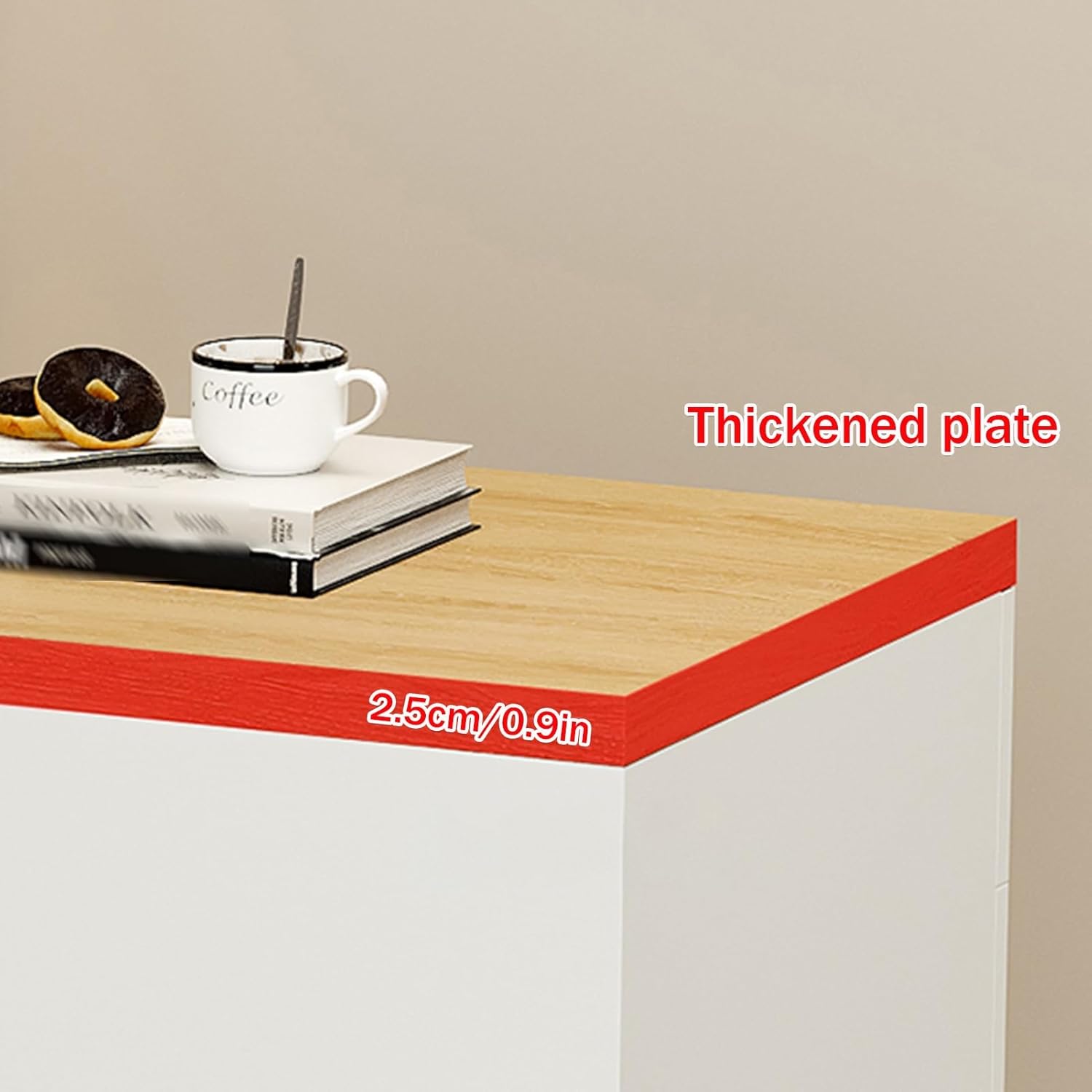 Reception Desk, Minimalist Compact Front Desk Reception, Retail Counter with Lockable Drawer, Checkout Counter, Reception Table for Shop, Salons, Retail, Reception Room(Natural L)