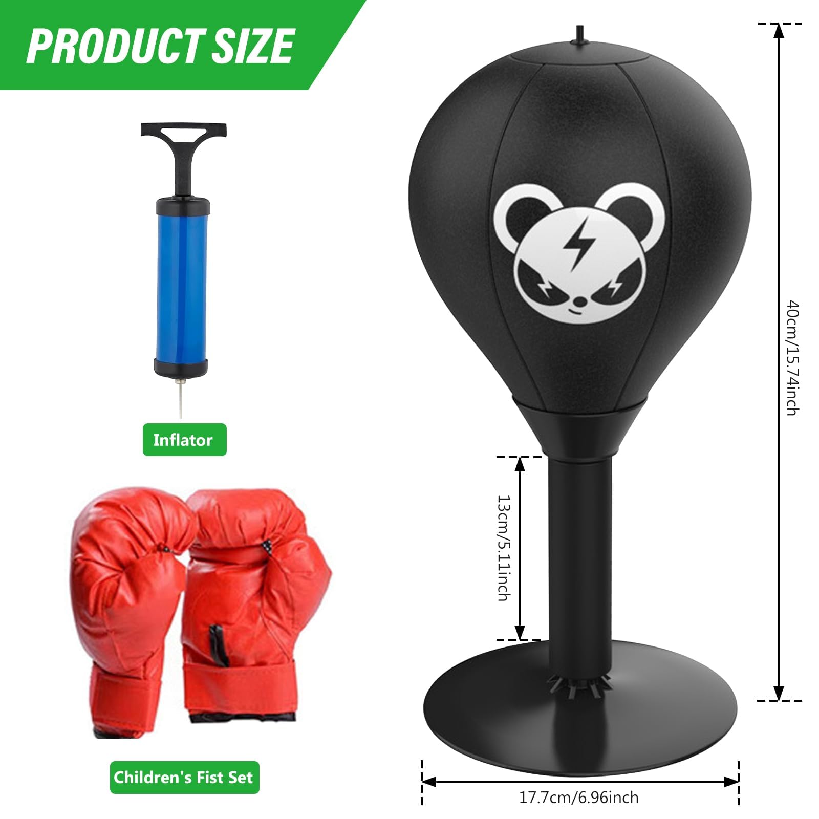 Sacco da boxe da tavolo, da boxe, da tavolo, per alleviare lo stress, con ventosa