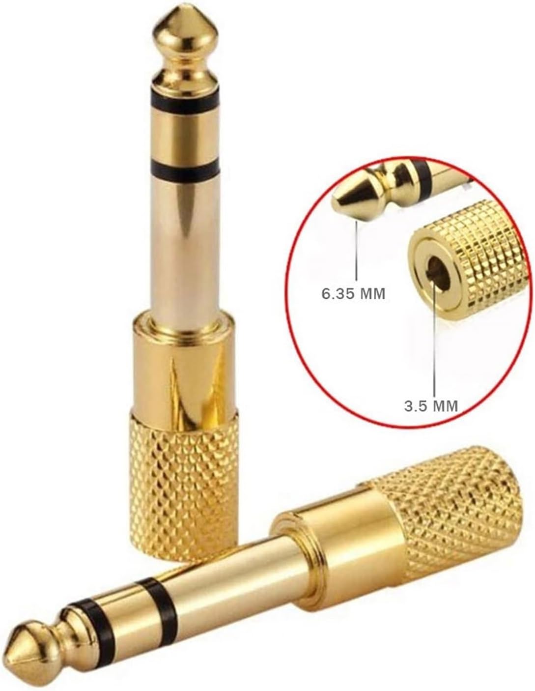 6.35mm TRS to 3.5mm Plugs 6.35mm (1/4 inch) Male to 3.5mm (1/8 inch) Female Stereo Headphone Adapters