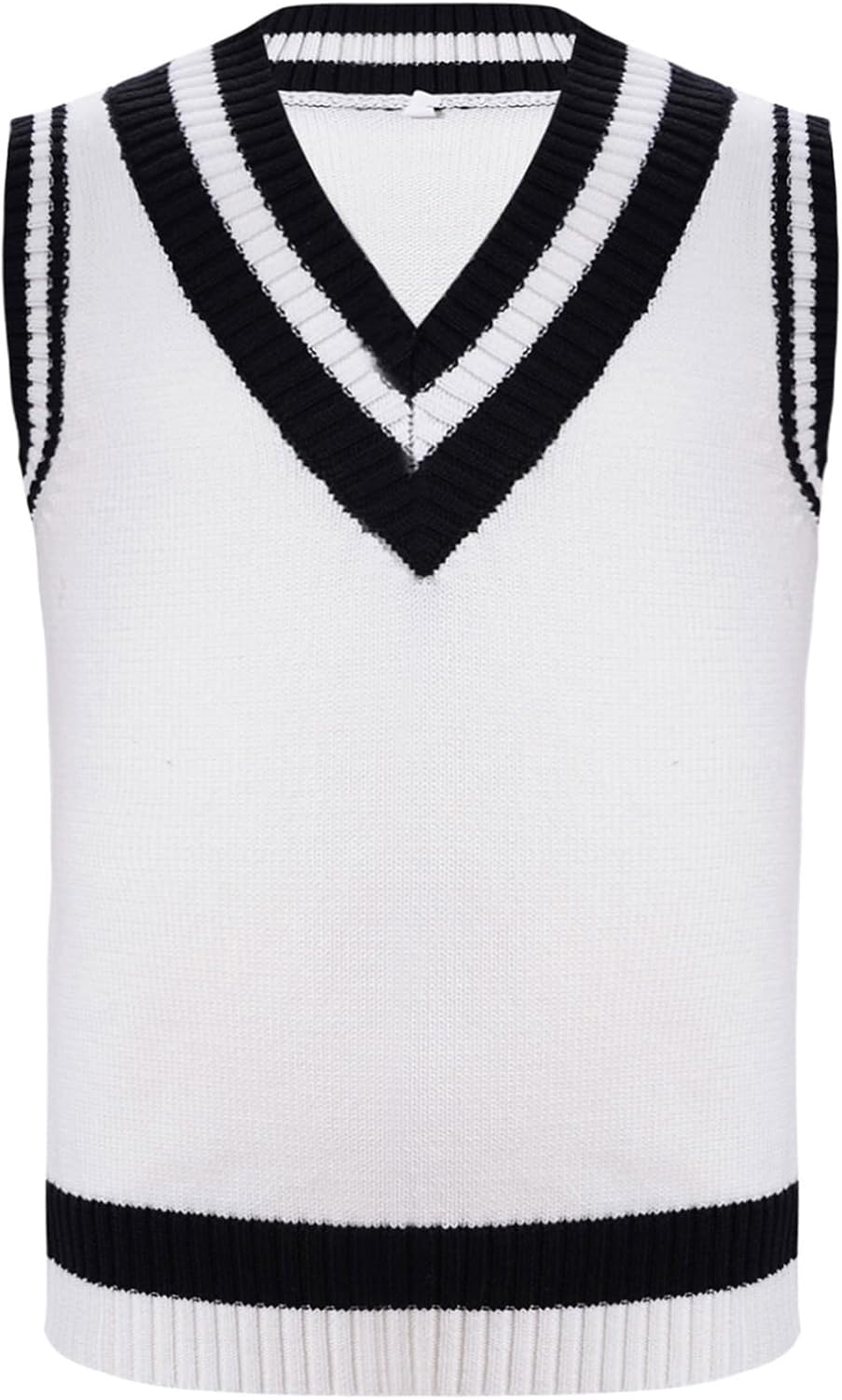 FEESHOW Kids Boys Vest Sweater School Uniform Girls Casual V-Neck Sleeveless Pullover Knitted Waistcoat Daily Wear